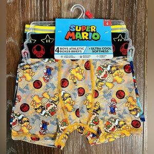 Boys Super Mario 3-Pack Boxer Briefs Size 4